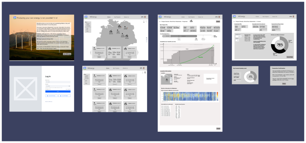 WEnergy - Mid-Fi Wireframes