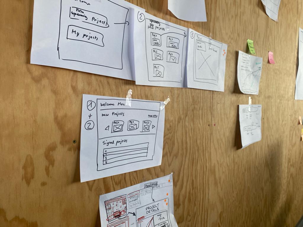 Lo-Fi wireframes of WEnergy